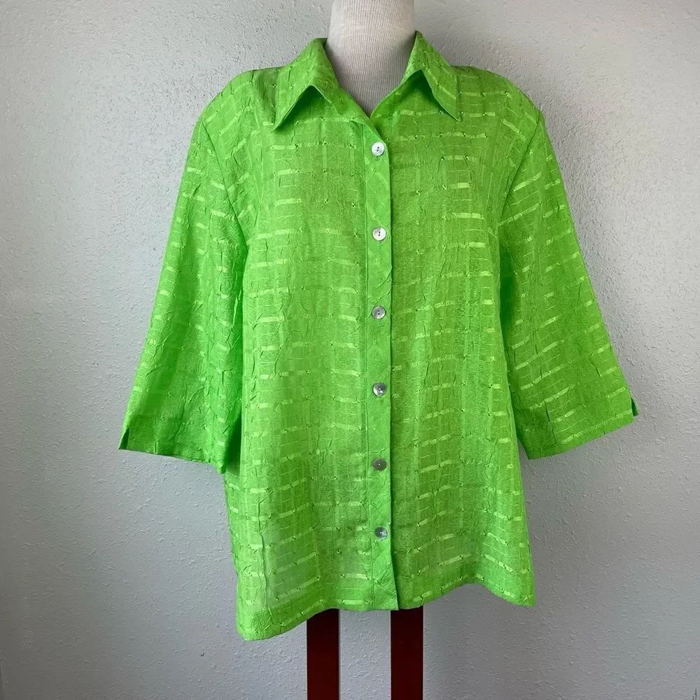 Blair Green Button Down Shirt Size XL EUC
